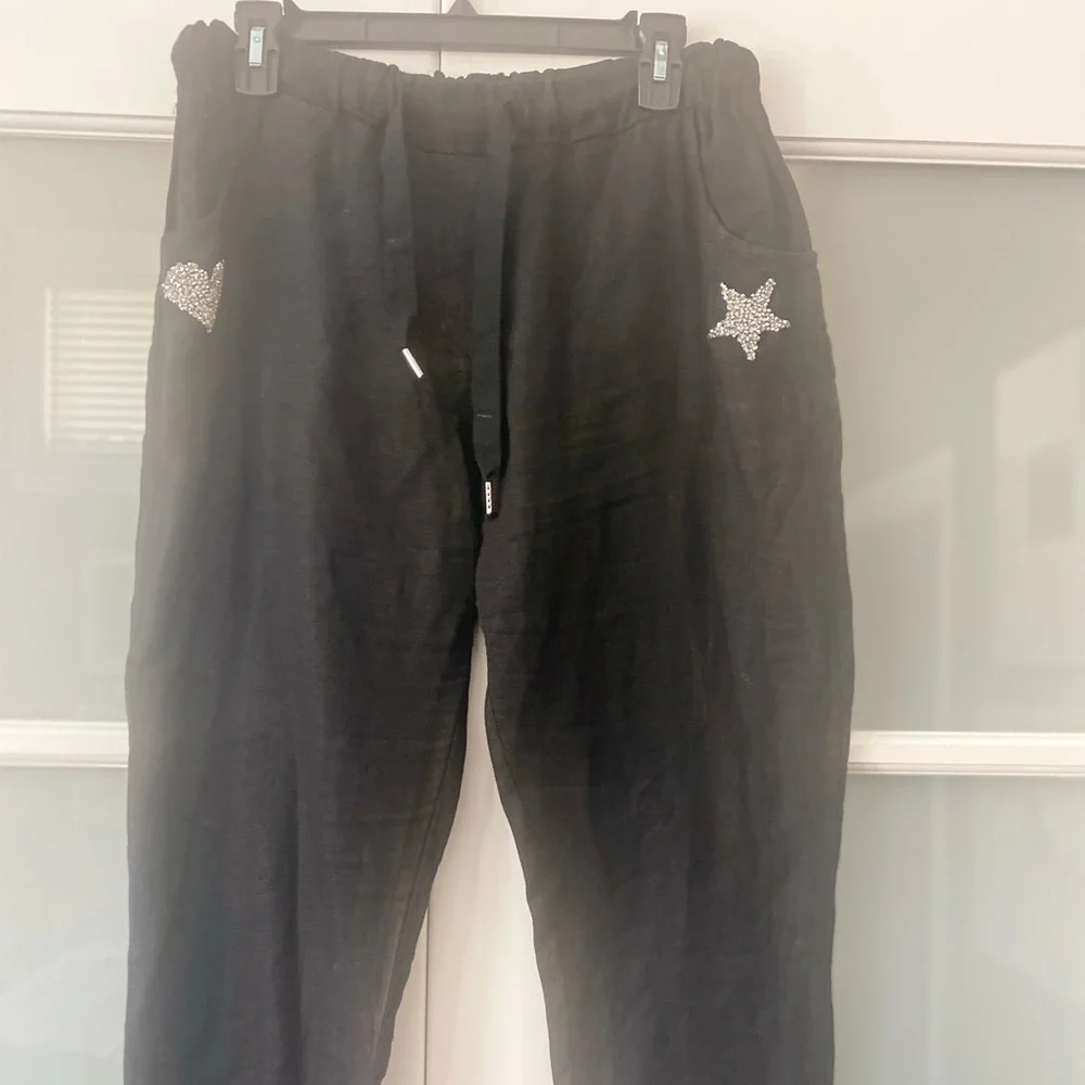 Linen Drawstring Pant - Picture 1 of 6
